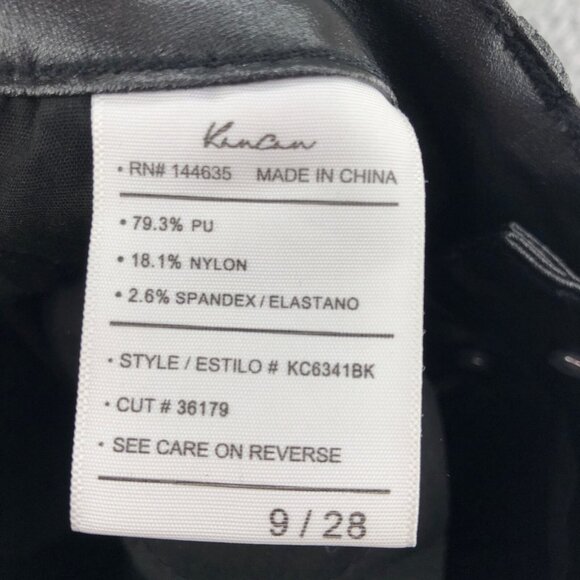 KanCan Jeans Womens 9 28 Black Autumn Coated High Rise Skinny PU Button Fly NWT - Picture 6 of 13